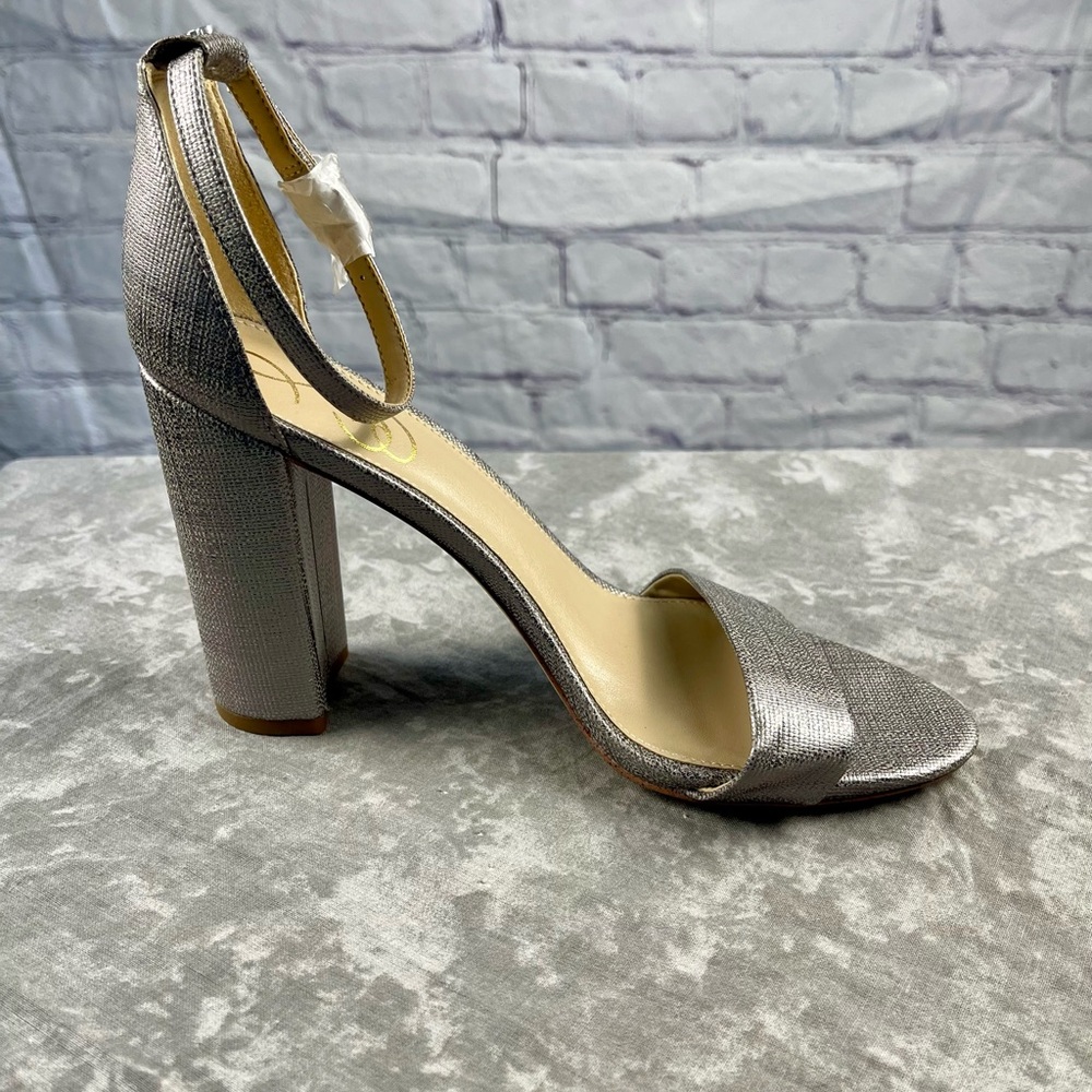 New Sam Edelman Silver Yaro Blocked Heel/ Sandal Size 8.5 - Picture 11 of 11